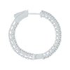 2.0CT DIAMOND 14KT WHITE GOLD 3D CLASSIC ROUND INSIDE OUT HOOP HANGING EARRINGS