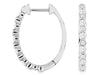 ESTATE .75CT DIAMOND 14KT WHITE GOLD 3D CLASSIC ROUND OVAL HOOP HANGING EARRINGS