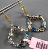 LARGE 5.22CT DIAMOND & AAA BLUE TOPAZ & LONDON BLUE TOPAZ 14K ROSE GOLD EARRINGS