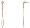 .45CT DIAMOND 14KT ROSE GOLD 3D ROUN DELONGATED TEAR DROP FUN HANGING EARRINGS