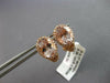 LARGE 3.45CT DIAMOND & AAA MORGANITE 14K ROSE GOLD OVAL CLIP ON HANGING EARRINGS