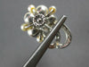 ANTIQUE LARGE OLD MINE DIAMOND & AAA SOUTH SEA PEARL 14KT 2 TONE GOLD EARRINGS