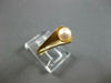 ESTATE AAA SOUTH SEA PEARL 14KT YELLOW GOLD 3D MATTE & SHINY SOLITAIRE FUN RING