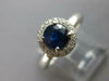1.24CT DIAMOND & AAA SAPPHIRE 18KT WHITE GOLD DOUBLE HALO ENGAGEMENT RING #27575