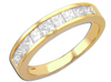 1.0CT DIAMOND 14KT YELLOW GOLD PRINCESS CHANNEL SEMI ETERNITY ANNIVERSARY RING