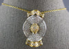 ESTATE EXTRA LARGE 1.86CT DIAMOND 14K 2 TONE GOLD 3D OVAL CROWN FLOATING PENDANT