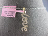 ESTATE .16CT DIAMOND 14KT YELLOW GOLD 3D CLASSIC SCRIPT LOVE FLOATING PENDANT