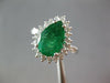 CERTIFIED LARGE 3.4CT DIAMOND & AAA EMERALD 14K WHITE GOLD ENGAGEMENT RING 27283