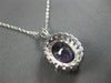 LARGE 5.40CT AAA MULTI COLOR SAPPHIRE & AMETHYST 14KT WHITE GOLD PENDANT #27716