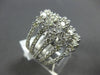 ESTATE EXTRA LARGE 2.76CT DIAMOND 14K WHITE GOLD MULTI ROW CLUSTER FUN LOVE RING