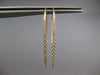 LONG .58CT DIAMOND 14K YELLOW GOLD 3D GRADUATING BAR LEVERBACK HANGING EARRINGS