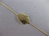 .27CT DIAMOND & AAA SAPPHIRE 14KT YELLOW GOLD 3D HAMSA CHAMSA LUCKY FUN BRACELET