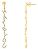 ESTATE .32CT DIAMOND 14KT YELLOW GOLD 3D I HATE YOU FUN HANGING EARRINGS