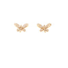 ESTATE .56CT DIAMOND 18KT YELLOW GOLD 3D CLASSIC BUTTERFLY LOVE STUD EARRINGS