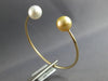 AAA WHITE & GOLDEN SOUTH SEA PEARL 14K YELLOW GOLD FLEXIBLE CUFF BANGLE BRACELET