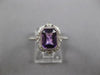 1.4CT DIAMOND & AAA AMETHYST 14K WHITE GOLD 3D EMERALD CUT FILIGREE OCTAGON RING