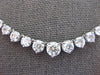 ESTATE LARGE 12.46CT DIAMOND 14KT WHITE GOLD 3 PRONG GRADUATING TENNIS NECKLACE