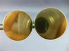 ESTATE LARGE 14KT YELLOW GOLD 3D CLASSIC ROUND ENGRAVABLE CUFF LINKS