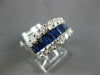 WIDE 2.44CT DIAMOND & AAA SAPPHIRE 18K WHITE GOLD 3D GRADUATING ANNIVERSARY RING