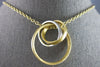 LARGE .70CT DIAMOND 18KT 2 TONE GOLD 3D INTERTWINING TRINITY FLOATING NECKLACE