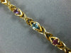 ESTATE 2.10CT AAA MULTI GEM 14KT YELLOW GOLD 3D CLASSIC X LOVE TENNIS BRACELET