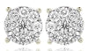2.01CT DIAMOND 14KT 2 TONE GOLD 3D SOLITAIRE HALO FLOWER FILIGREE STUD EARRINGS
