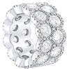 LARGE 13.26CT DIAMOND PLATINUM 3D ROUND CLASSIC 2 ROW ETERNITY ANNIVERSARY RING