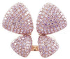 ESTATE EXTRA LARGE 4.14CT WHITE & PINK DIAMOND 18K ROSE GOLD BUTTERFLY LOVE RING