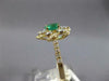 ESTATE 1.39CT DIAMOND & AAA EMERALD 14KT YELLOW GOLD 3D ROUND FLOWER LOVE RING