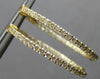 ESTATE 1.57CT DIAMOND 14KT YELLOW GOLD CLASSIC INSIDE OUT HOOP HANGING EARRINGS