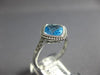 ESTATE 1.62CT DIAMOND & AAA BLUE TOPAZ 14KT WHITE GOLD GEOMETRICAL FILIGREE RING