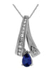.67CT DIAMOND & AAA TANZANITE 14K WHITE GOLD PEAR SHAPE & ROUND FLOATING PENDANT