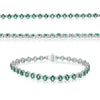 6.0CT DIAMOND & AAA EMERALD 14KT WHITE GOLD CLASSIC OVAL & ROUND TENNIS BRACELET