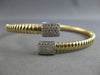 .52CT DIAMOND 14KT 2 TONE GOLD 3D PAVE CRISS CROSS FLEXIBLE CUFF BANGLE BRACELET