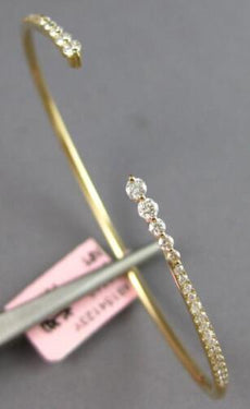 .54CT DIAMOND 14KT YELLOW GOLD ROUND GRADUATING JOURNEY FLEXIBLE BANGLE BRACELET