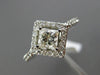 WIDE .99CT ROUND & PRINCESS DIAMOND 14KT WHITE GOLD HALO SQUARE ENGAGEMENT RING