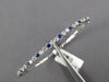 1.16CT DIAMOND & AAA SAPPHIRE 18KT WHITE GOLD SEMI ETERNITY LOVE BANGLE BRACELET