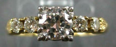 ANTIQUE .51CT DIAMOND 14KT 2 TONE GOLD 5 STONE FILIGREE FISHTAIL ENGAGEMENT RING