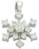 ESTATE .44CT DIAMOND 14KT WHITE GOLD 3D CLASSIC ROUND SNOWFLAKE FLOATING PENDANT