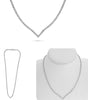 4.50CT DIAMOND 14KT WHITE GOLD 3D ROUND CLASSIC V SHAPE ETERNITY TENNIS NECKLACE