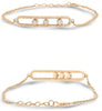 .36CT DIAMOND 14KT ROSE GOLD 3D ROUND PAST PRESENT FUTURE FLOATABLE FUN BRACELET