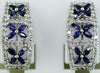 1.50CT DIAMOND & AAA SAPPHIRE 14KT WHITE GOLD MARQUISE CLIP ON HANGING EARRINGS