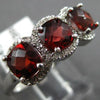 2.50CT DIAMOND & AAA GARNET 14KT WHITE GOLD 3D CUSHION & ROUND 3 STONE HALO RING