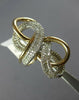 EXTRA LARGE 1.26CT DIAMOND 14KT 2 TONE GOLD 3D MULTI ROW LOVE KNOT FUN RING