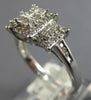 WIDE .50CT DIAMOND 14K WHITE GOLD PRINCESS & ROUND PAST PRESENT FUTURE LOVE RING