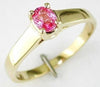 ESTATE .45CT AAA PINK SAPPHIRE 14K YELLOW GOLD 3D OVAL SOLITAIRE ENGAGEMENT RING