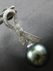 ESTATE DIAMOND .23CT & AAA TAHITIAN PEARL 18KT WHITE GOLD BOW HANGING EARRINGS