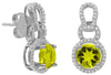 1.88CT DIAMOND & AAA LEMON QUARTZ 14KT WHITE GOLD FLORAL LOVE KNOT FUN EARRINGS