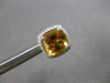 LARGE 3.93CT DIAMOND & AAA CITRINE 18KT WHITE GOLD CUSHION & ROUND STUD EARRINGS