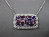 1.36CT DIAMOND & AAA PINK TOURMALINE & AMETHYST 14KT WHITE GOLD CLUSTER NECKLACE
